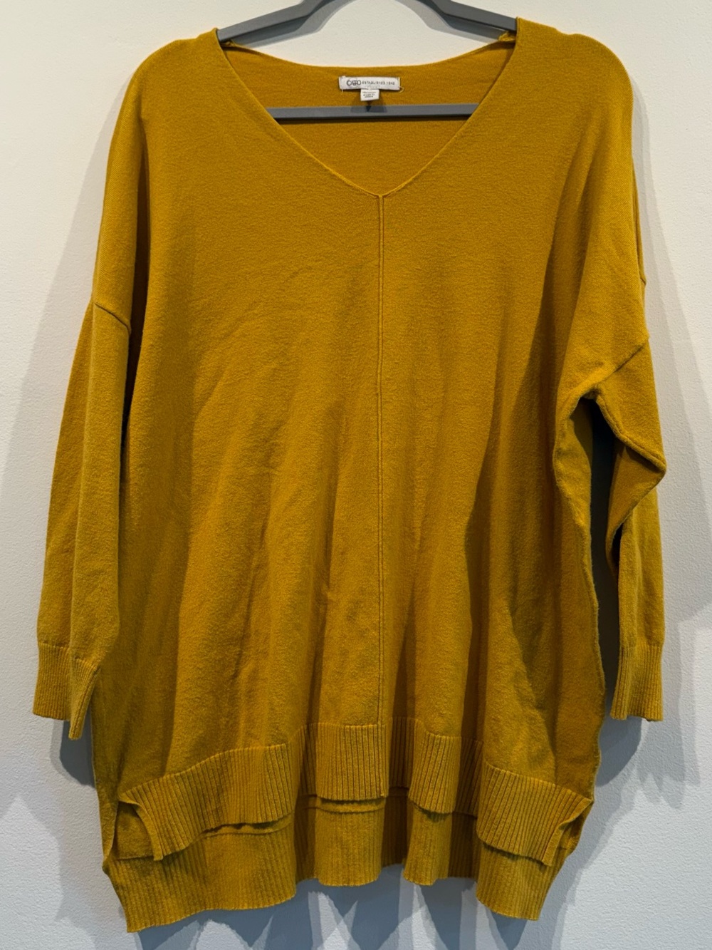 Cato Mustard V-Neck Knit Top